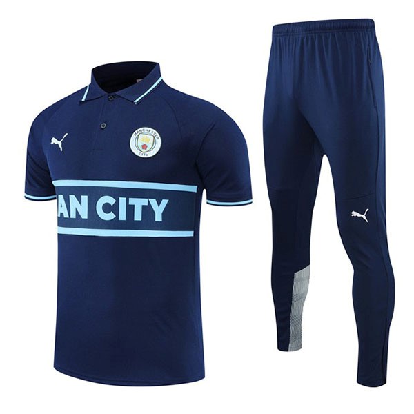 Polo Manchester City Conjunto Completo 2022 2023 Azul Marino